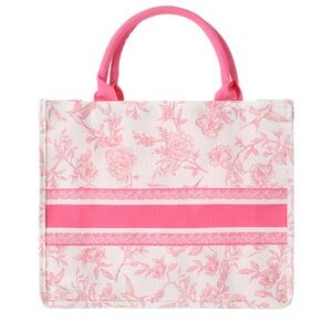 Floral Pink Canvas Tote Bag NWT
